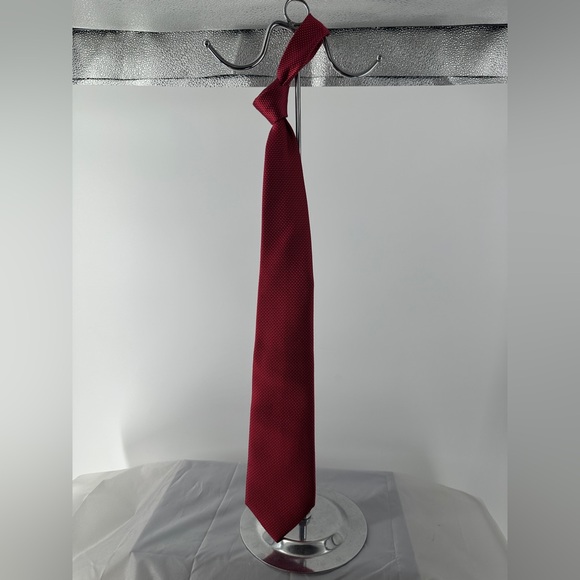 Zegna red silk tie